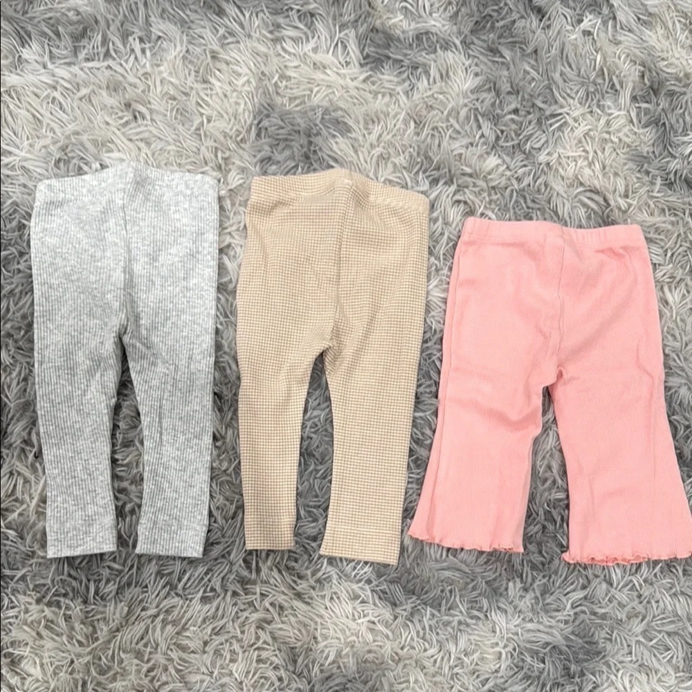 Kids Bottoms Set - Gray, Tan, and Pink